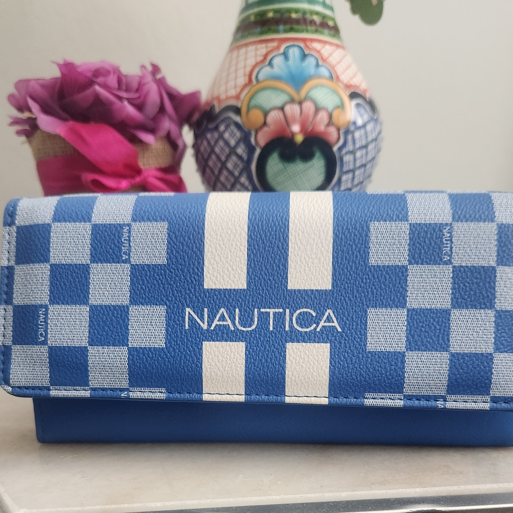 Nautica Blue and White Checkered Women's Bag